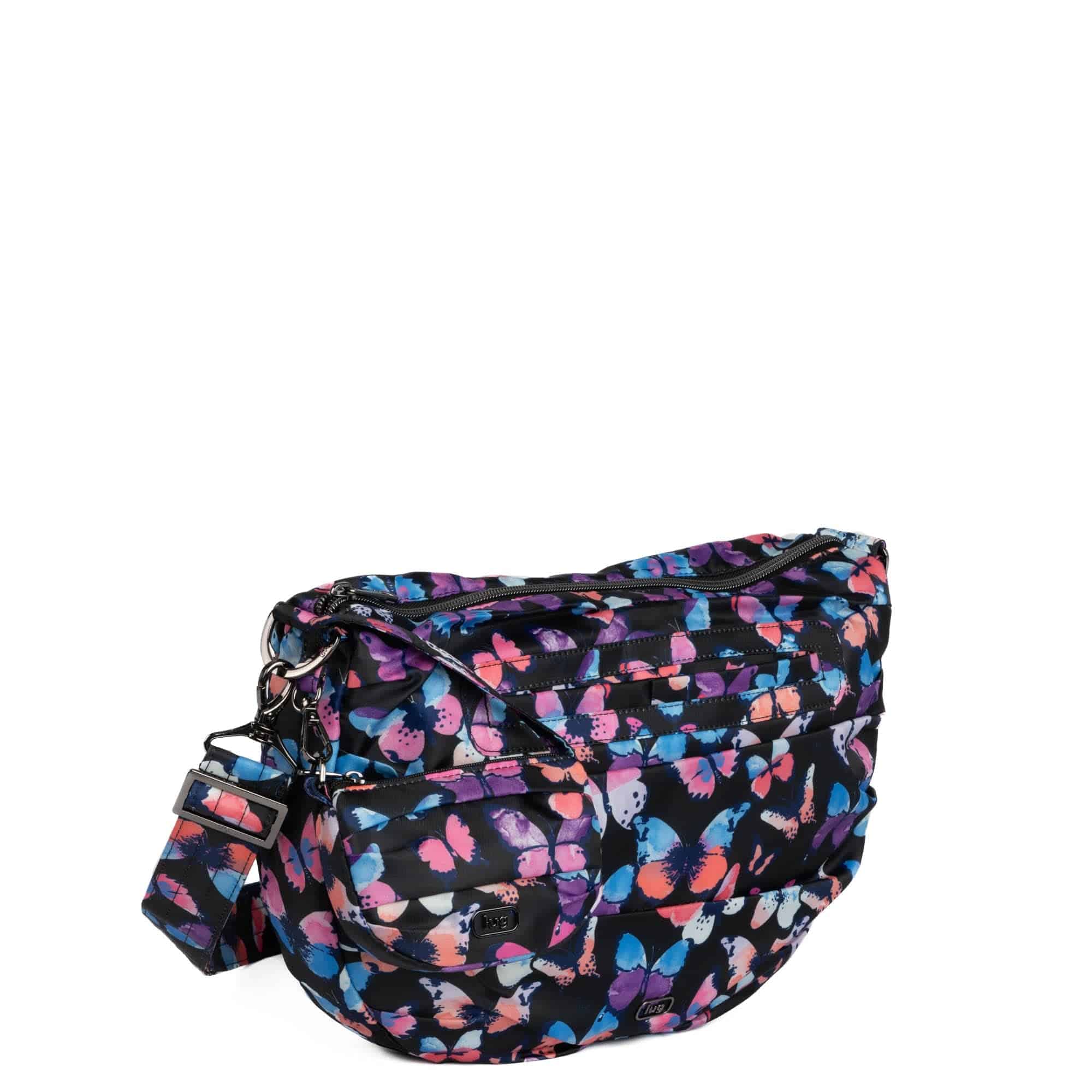 Scuffle Pleated Crossbody Bag with Disco Pouch - WATERCOLOR BUTTERFLIES - Scuffle_WatercolourButterflies_02